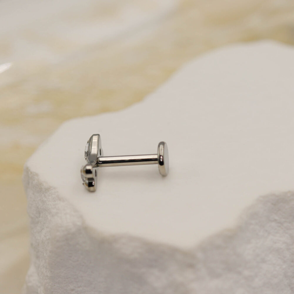 Labret kostka z cyrkonią - obrazek 3