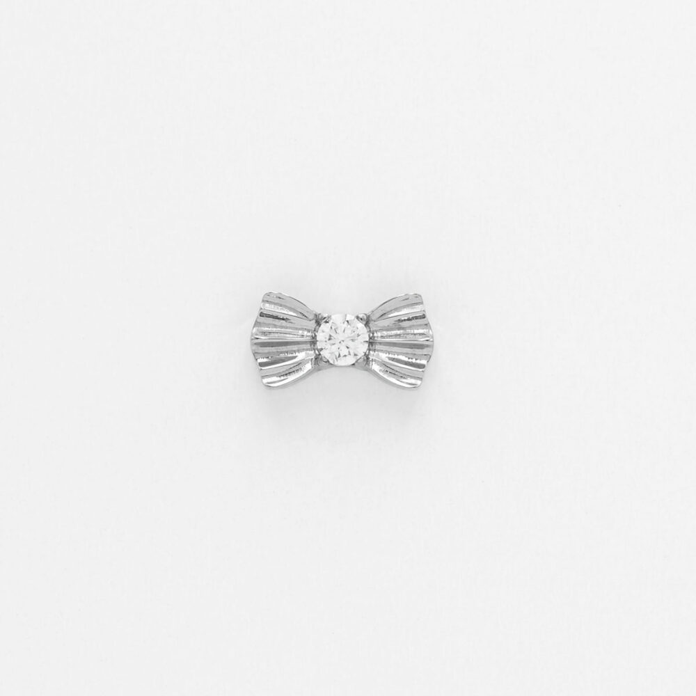 Labret kokardka z cyrkonią premium