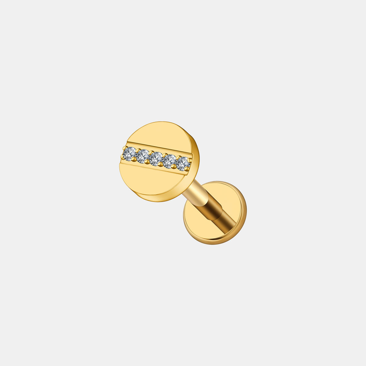 Labret dysk z cyrkoniami premium