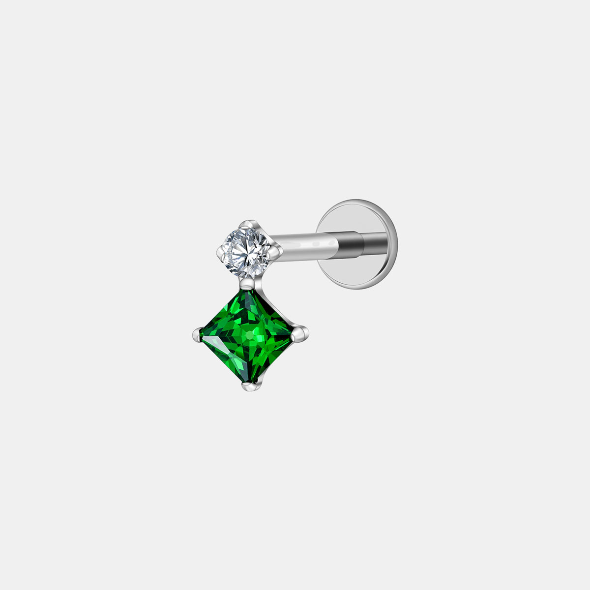 Labret z cyrkoniami trinity