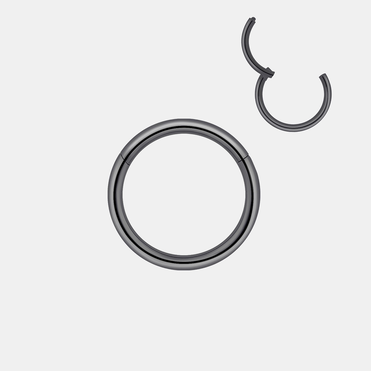 Czarny clicker tytanowy Body Blink z powłoką PVD – minimalistyczny kolczyk do septum, daith i helixa, z zapięciem zatrzaskowym