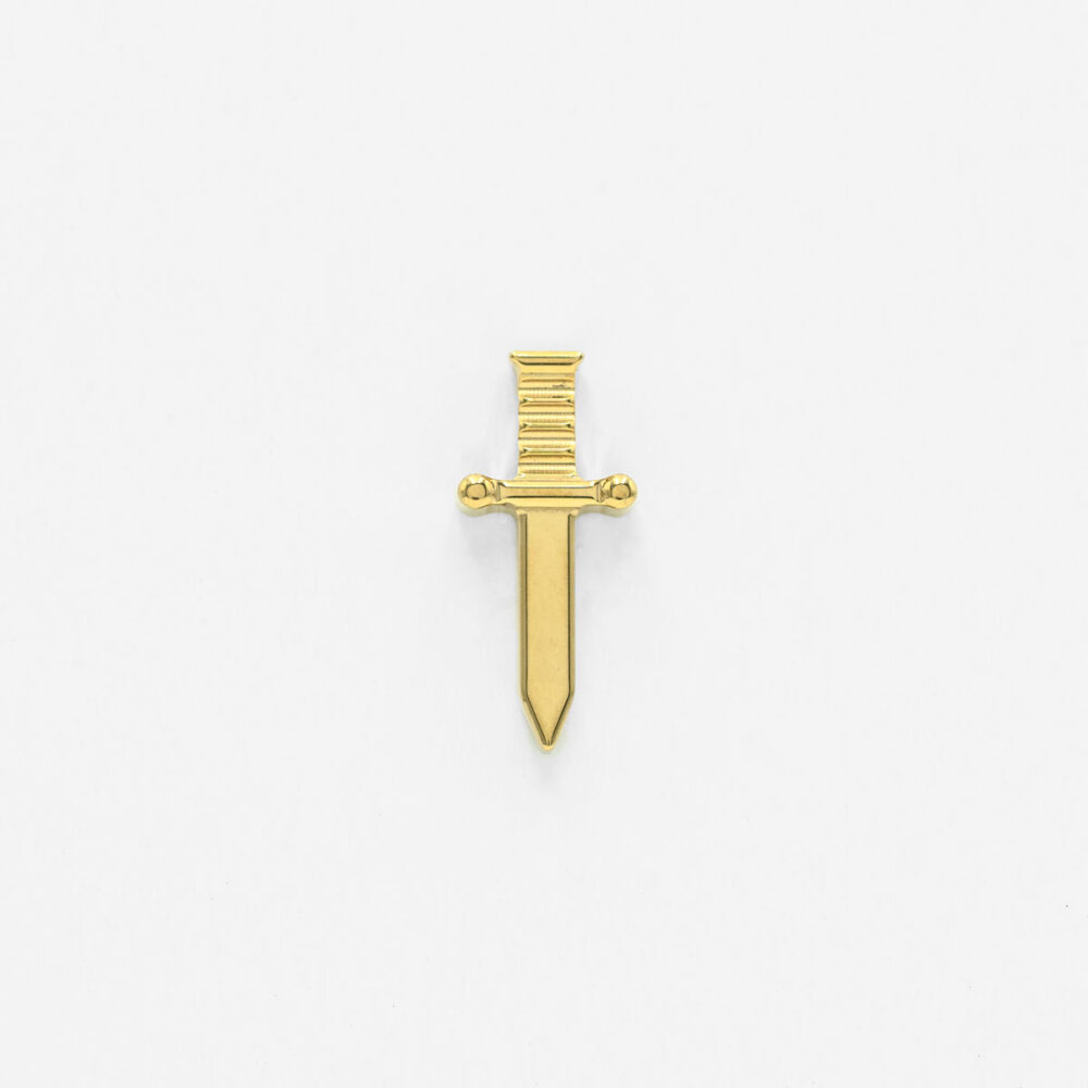 Złoty labret z tytanu z motywem sztyletu - 1.2x8mm